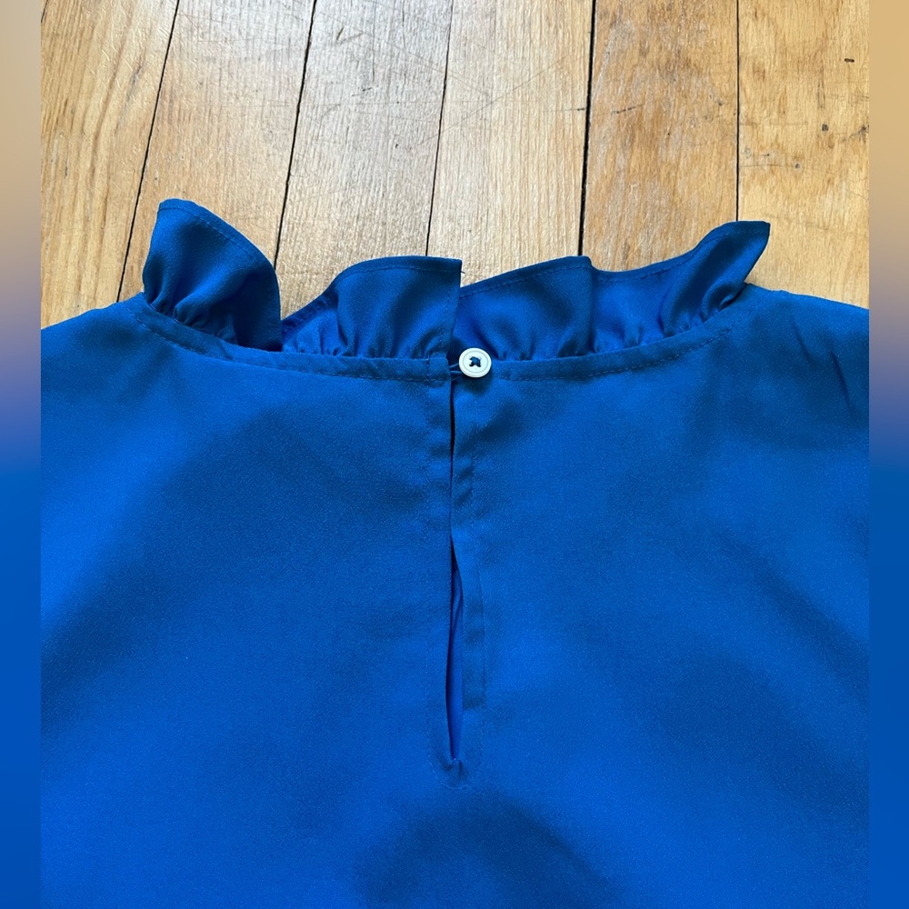 J. Crew Blue Ruffled Blouse - Picture 5 of 6